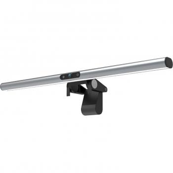 Webcam 2 en 1 LightBar Pro con Micrófono y Luz LED Full HD, Plata