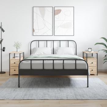 Mesita de noche 2 piezas Sonoma Oak 30x60x60 cm Madera multicapa