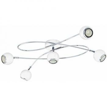 Plafón de Techo LED Eglo Locanda 5 Luces Blanco y Cromo GU10
