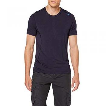 CMP T-Shirt 38T6467 Camiseta, Hombre, Azul/Negro, 48