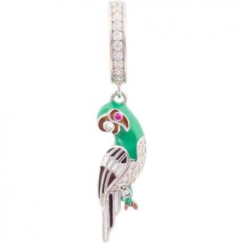 Ear Candy - Piercing de aro Perroquet de plata bañado en rodio