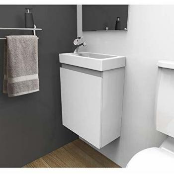 Mueble lavabo suspendido LISA 41 cm con vasque cerámica blanca