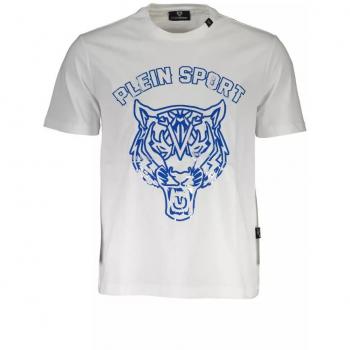 Plein Sport White Cotton T-Shirt - XL, Male, Short Sleeve, Crew Neck, Print Logo