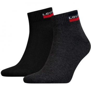 Levi's Levis 168sf Mid Cut Sprtswr Logo 2p, Calcetines para Hombre, Multicolor Grey/Black 208, 39/42 Pack de 2