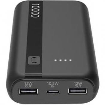Power Bank Solar 10000 mAh Negro - USB Tipo A a C, 12 W