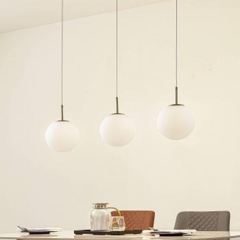 Lámpara colgante LED Joran, 3 luces, blanca, de vidrio