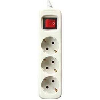 Silver Electronics 9640 Regleta Tomas con Interruptor, Blanco, 3 Enchufes / 1,5 metros