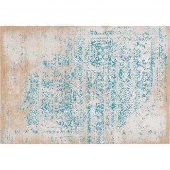 Alfombra Argentella 170x120 cm Turquesa y Oro en Algodón