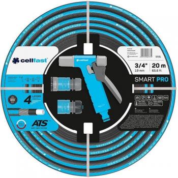 Set de riego Cellfast SMART PRO ATS con manguera de jardín de 20 metros, diámetro 5/8 (15 mm) y adaptador de 3/4 (19 mm)