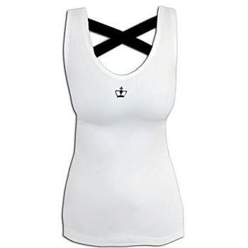 Camiseta deportiva blanca Black Crown Rosas para mujeres, talla M, de tirantes