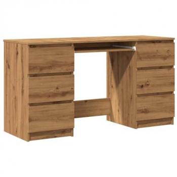 Escritorio de Madera de Ingeniería Roble Artisan 140x50x77 cm, Mesa de Estudio, Escritorio de Trabajo, Escritorio de Oficina