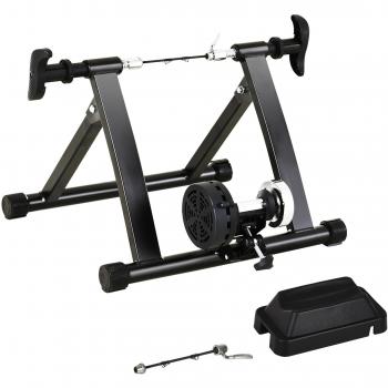 HOMCOM Rodillo de Bicicleta Entrenamiento Plegable con Resistencia Magnética Ajustable de 5 Niveles para Ruedas de 700C o 26-28 Pulgadas, Acero,