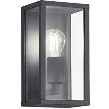 Aplique de Exterior Garonne Rectangular Antracita 140mm E27 1x60W IP44 Transparente
