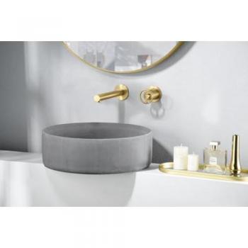 Grifo de lavabo empotrado MICE - Monomando de baño - Grifería apta para agua fría/caliente - Color Oro Cepillado