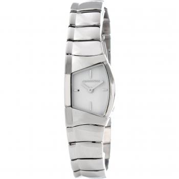 Reloj de Mujer Chronotech CT7323L-03M, 21mm, color plateado con correa de piel negra y esfera analógica