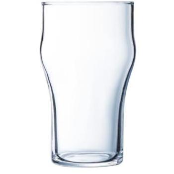 Caja 24 Vasos Altos de Cerveza de Vidrio Nonic 34cl Transparentes Apto Microondas y Ecológicos