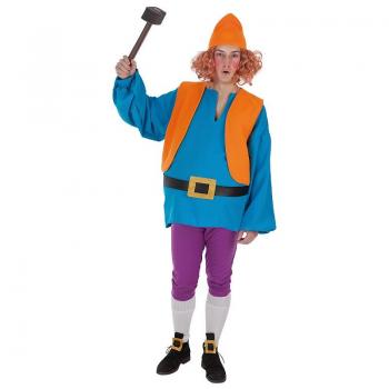 Disfraz de Enanito Azul Llopis - Incluye gorro azul, camisa azul con detalles amarillos, pantalones cortos azules, cinturón y botas. Disponible en varias tallas para adultos y niños