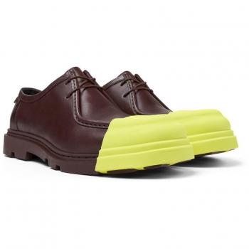 Camper Junction - Zapatos de cordones de mujer lisos de piel marrón talla 37