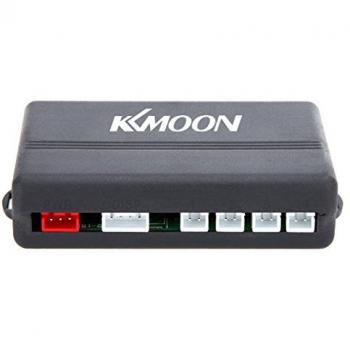 KKmoon LED Aparcamiento Radar Reverso con 4 Sensores, Color Negro