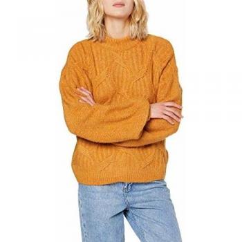 Vila Viseven Knit O-Neck L/s Top suéter, Naranja