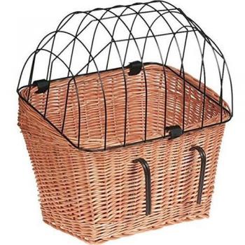 Transportín para Bicicleta de Mimbre Flamingo para Perros 45x38x47 cm