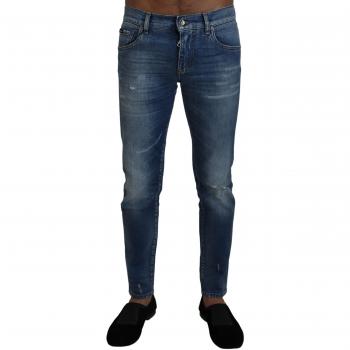 Dolce & Gabbana Blue Wash Cotton Stretch Skinny Denim Jeans - IT44 | XS