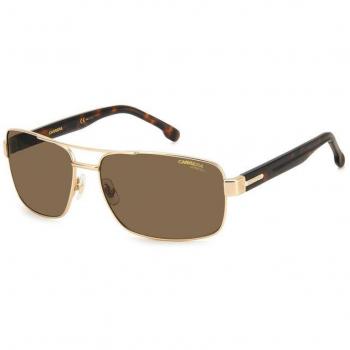 Carrera 8063/S Polarized Rectangle Sunglasses - Gold Metal with Havana Bronze