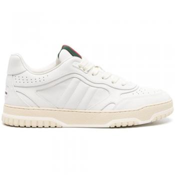 Gucci Women's Re-Web Leather Sneakers in White, Size 40 (10 US), Style Number: 785728AADJ99097