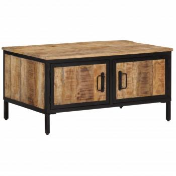 Mesa de centro de madera maciza de mango rugosa 80x50x40 cm - VidaXL - Mesita de salón o comedor auxiliar, color marrón