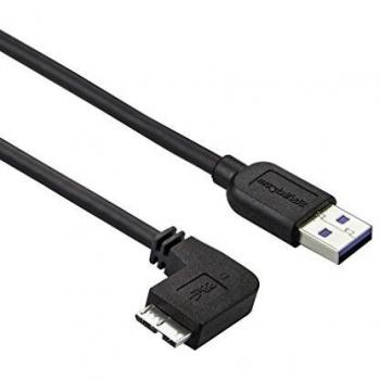 StarTech.com 0.5m 20in Slim Micro USB 3.0 Cable M/M - Left-Angle Micro-USB - USB 3.0 A to Micro B - Angled Micro USB - USB 3.1 Gen 1 5Gbps