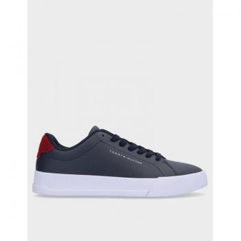 Tommy Hilfiger Men's Court Leather Grain Sneakers - Dark Blue - Size 43