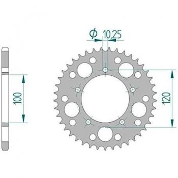 Couronne 36802-43 Aluminium #525 pour Aprilia RSV 1000 R/SL/SP/Factory 2004> | Aprilia RSV4 1000 Factory APRC / SE 2011> | Aprilia RSV4 1000 R / Factory 2009-2011 | Aprilia Tuono 1000 2002-2005 | Aprilia Tuono 1000 R / Factory 2006-2011 |