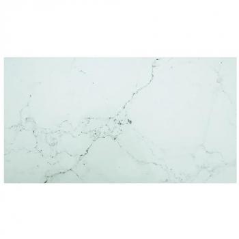 Tablero mesa diseño mármol vidrio templado blanco 120x65 cm 8mm