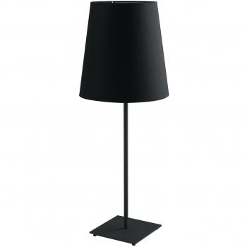 Lámpara de mesa Elvis 1 bombilla Metal, tela Negro, pantalla redonda cónica negra, dimensiones 24x63,5cm