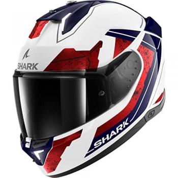 Casco de Moto Integral Shark Skwal i3 Rhad Blanco-Cromado-Rojo, características: diseño aerodinámico, ventilación optimizada, visera anti-rayaduras, interior desmontable y lavable, sistema de cierre microm