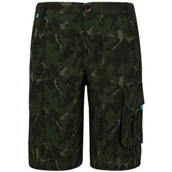 Regatta Shorewalk-Pantalón Corto De Look Retro con Varios Bolsillos Shorts, Unisex niños, Racing Green Camo, 5-6