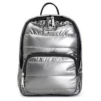 Mochila acolchada con efecto plumón Silver Taglia Unica