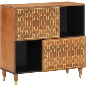 Armario auxiliar de madera maciza de mango 80x33x75 cm Marrón