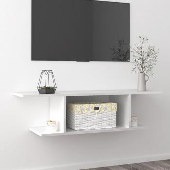 Mueble de TV de pared blanco brillante 103x30x26,5 cm vidaXL