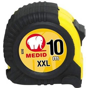 Medid MD/9310 Flexómetro con funda de goma, 10 m x 25 mm