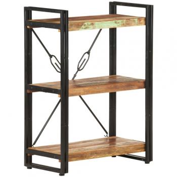 Estantería de 3 niveles de madera maciza reciclada 60x30x80 cm Mueble Almacenaje Estantería para Oficina, Estudio, Dormitorio