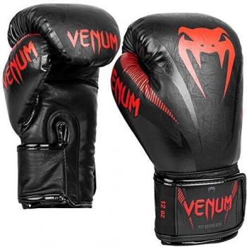 VENUM Impact Guantes de Boxeo, Unisex-Adult, Negro/Rojo, 12 oz