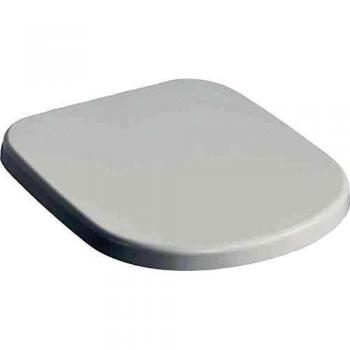 Asiento de inodoro Ideal Standard Tempo/Kheops con caída amortiguada, color blanco, bisagras de acero inoxidable