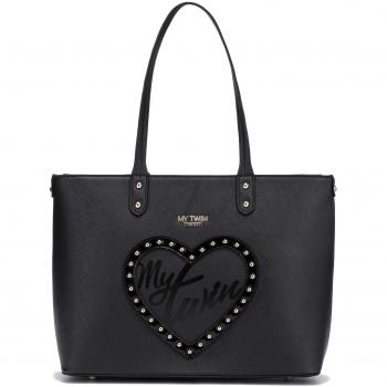 Twin Set My Twin bolsa shopper logo corazón 192MO8020 00006 negro