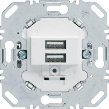 Hager 260209 Toma USB, Blanco polar