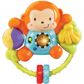 VTech-80-508322 Moni el Mono, sonajero Interactivo bebé con más de 35 melodías Canciones y Voces,