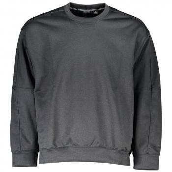 Calvin Klein Men's Black Technical Crew Neck Sweatshirt with Zip Pockets - Size M