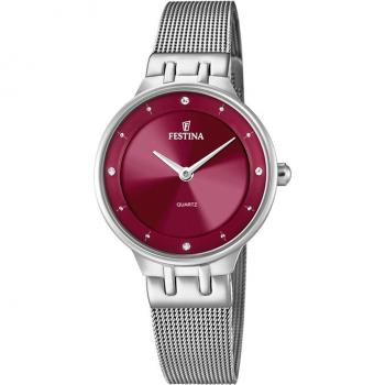 Reloj Festina Mademoiselle F20597/2 para Mujer con Esfera Roja y Correa de Acero