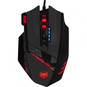 KingTop 4000 DPI Ratón Gaming de Programable óptico Alta Precisión, 12 Botones Programables, Cartucho Peso Tuning, Respirar Luz