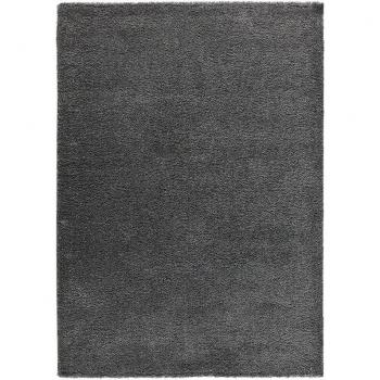 Alfombra lisa estilo shaggy en color blanco y antracita, disponible en tamaños 60x120 cm, 120x180 cm, 160x230 cm y 190x290 cm